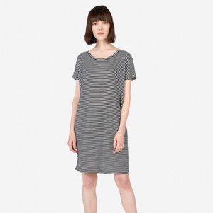 everlane striped linen tee shirt dress EUC